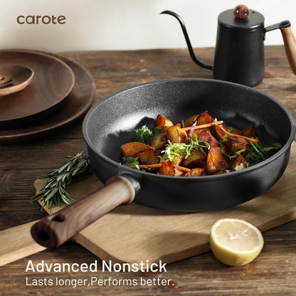 16Pcs Pots and Pans Set, Nonstick Cookware Sets | Titanium Reinforced Coating, Scratch-Resistant, Easy to Clean, Even Heating, Induction Compatible, with Frying Pans Set3