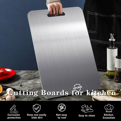 Titanium Cutting Board, 3 PCS Titanium Cutting Boards for Kitchen, Non Toxic, Double-Sided Food Grade Chopping Board for Outdoor Camping(15.6" X 11", 13" X 9.3", 11.8" X 7.8")4