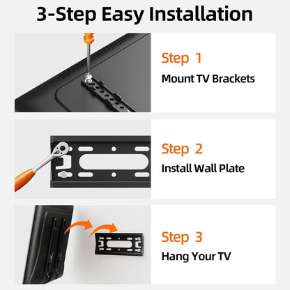 IWORBOARD 24 32 40 42 Inch Fixed TV Monitor Wall Mount for 14-43 Inch LED LCD Screen, Low Profile Small RV TV Mount, Easy Slim Flat Wall Bracket, Max VESA 200X200Mm, 66Lbs, Single Stud7
