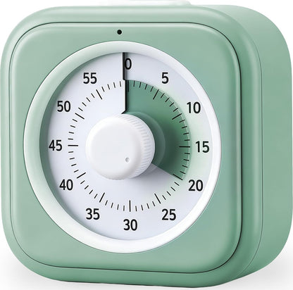 60 Minute Visual Timer for Kids, Silent Countdown Clock, Time Management Tool for Homeschool Study Supplies, Classroom, Home, Kitchen, Desk (Green)1