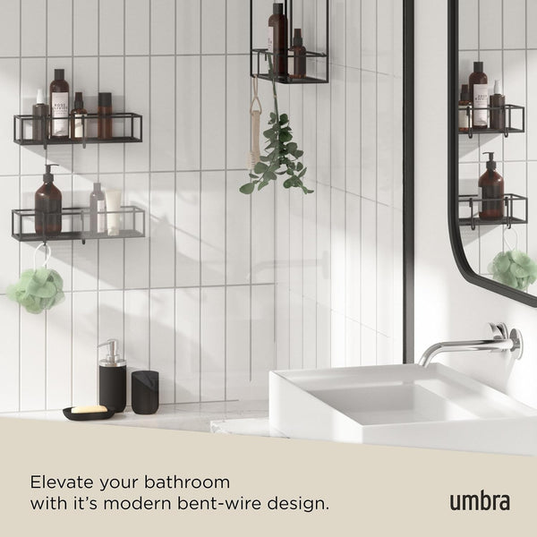 Cubiko Shower Caddy, Metal Floating Adhesive, Set of 2, Black5