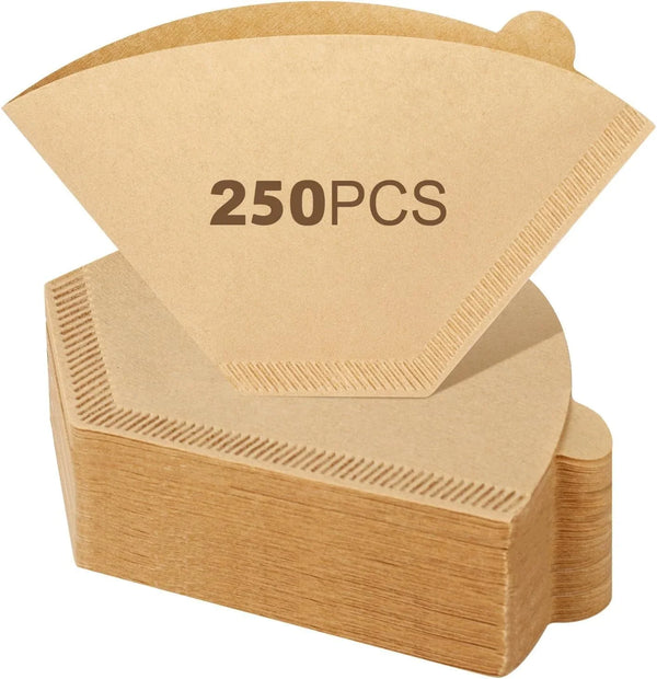 250 Count Coffee Filters #2, Premiun Unbleached Natural No Blowout, 2-4 Cup | Disposable Coffee Filter Cone Paper, for Pour Over, Drip Coffee Maker, for Home, Office, Coffee Shop1