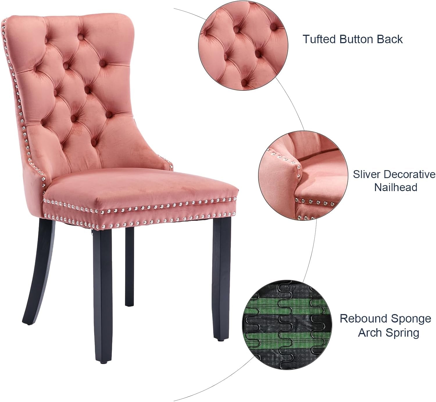 pink-velvet-dining-chairs-set-of-6-tufted-back-with-ring-pull-nailhead-trim-padded-seat-and-back-solid-wood-legs-armless-design-modern-style-dining-room-kitchen-or-restaurant