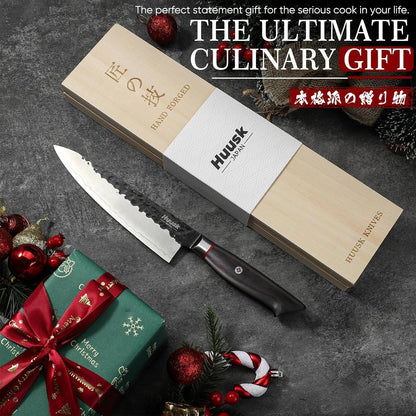 Gyuto Chef Knife - Japanese High Carbon Steel VG10 Core Ebony Grip 8"6