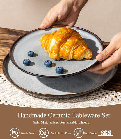 Ceramic Dinnerware Sets for 8,24-Pcs Porcelain Plates and Bowls Set3