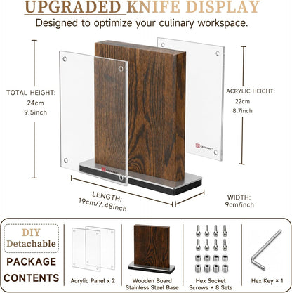 Magnetic Kitchen Knife Block Holder with Acrylic Shield5