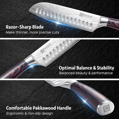 Santoku Knife Chef Knife, Ultra Sharp 7" Kitchen Knife for Cooking2