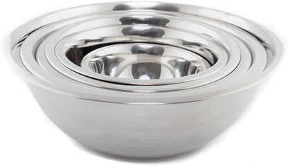 (Set of 6) Mixing Bowls Standard Weight Stainless Steel, Mirror Finish, 3/4, 11/2, 3, 4, 5, and 8 Qt2