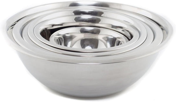 (Set of 6) Mixing Bowls Standard Weight Stainless Steel, Mirror Finish, 3/4, 11/2, 3, 4, 5, and 8 Qt2