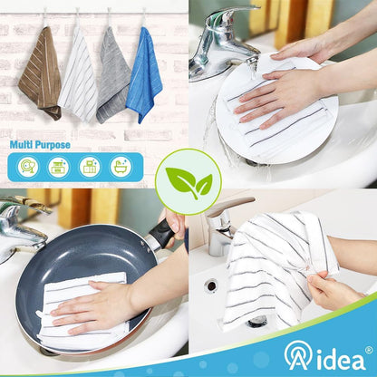 Kitchen Towels, Absorbent Dish Cloth for Kitchen, Soft Dish Towels for Home, Multi-Purpose Cloths for Household Cleaning and Drying-8Pk, 12”X12”6