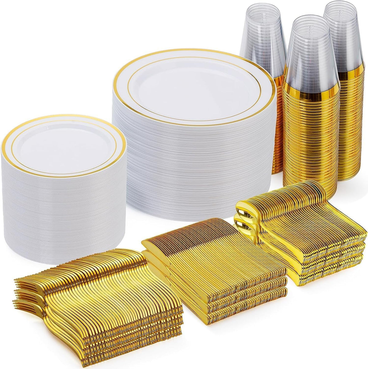600-pieces-gold-disposable-plastic-plates-for-100-guests