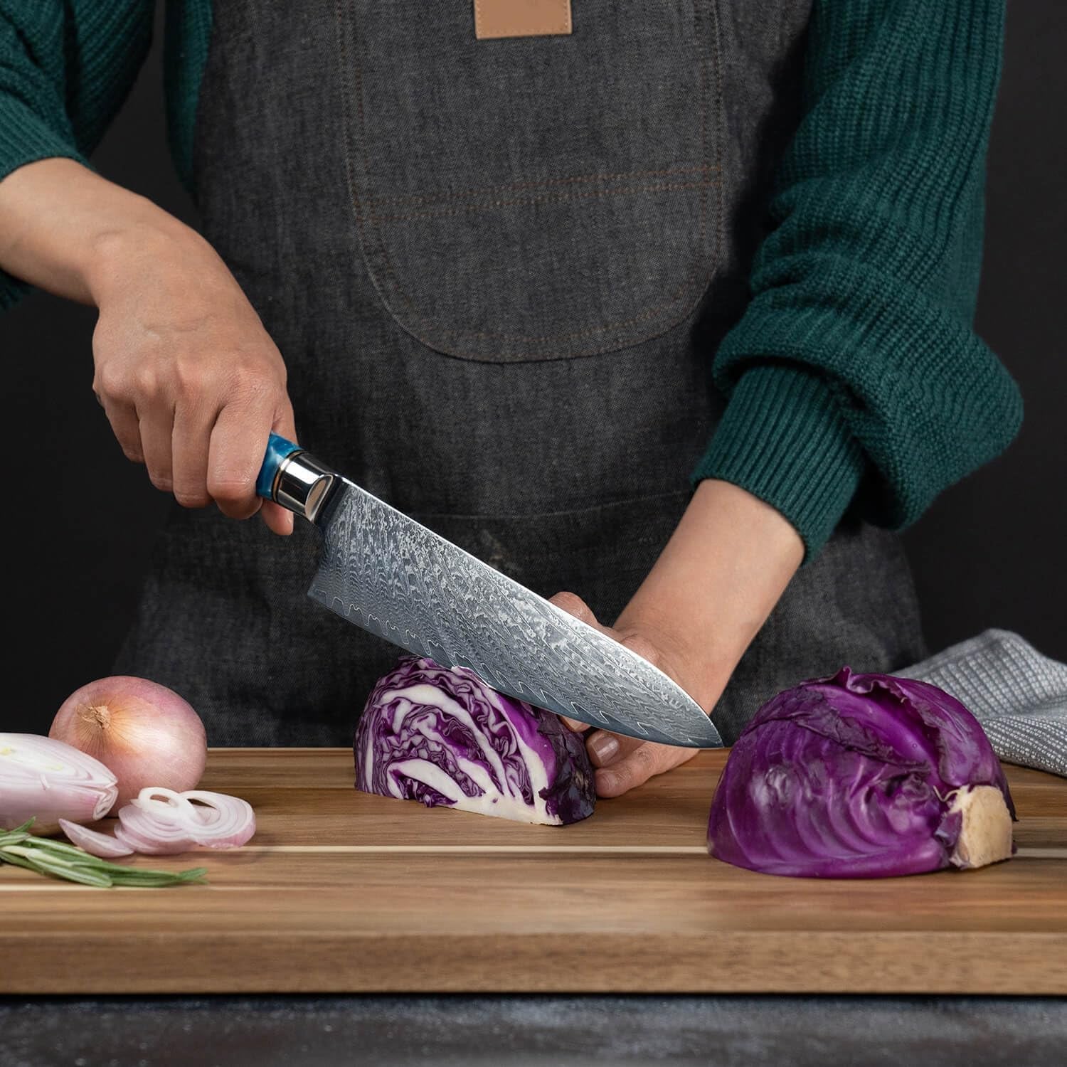 senken-tsunami-7-piece-damascus-kitchen-knife-set-with-magnetic-knife-block-67-layer-japanese-vg10-steel-chef-santoku-cleaver-bread-boning-more-blue-resin-burl-wood-block