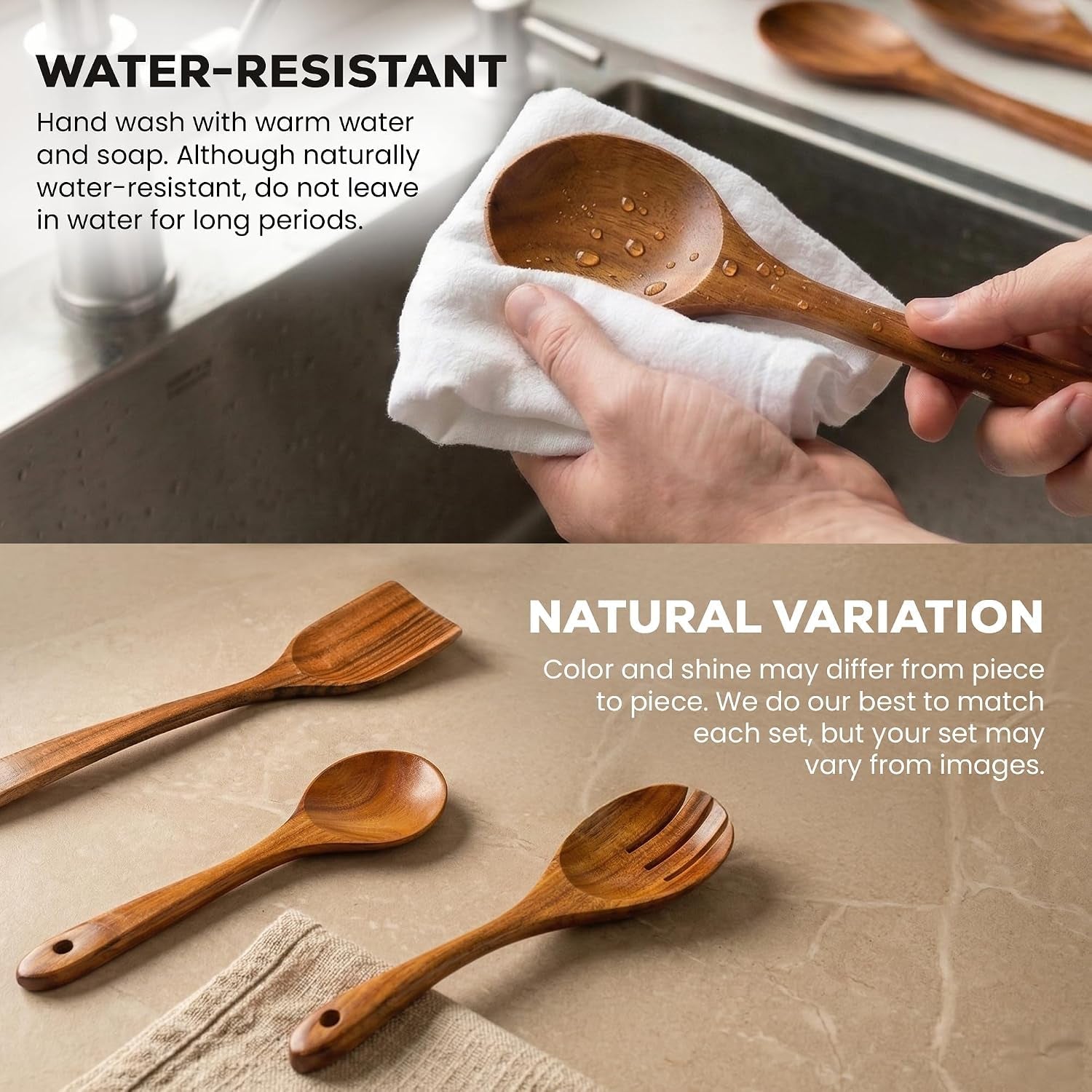 extra-large-6-piece-wooden-spoon-set-smooth-teak-cooking-utensils-comfort-grip-non-stick-turner-spatula-skimmer-fork-serving-spoon