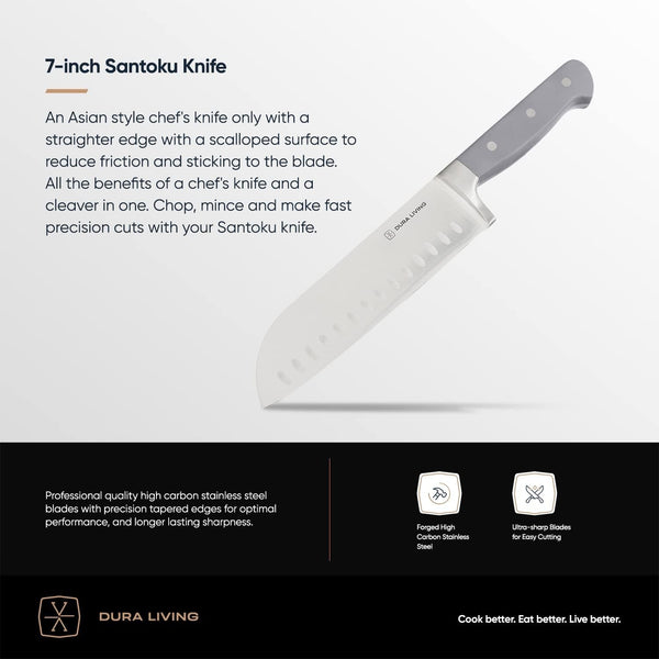 7-Inch Santoku Knife - Razor-Sharp High-Carbon Stainless Steel Blade, Forged Ergonomic Riveted Handle, Chef Knife for Chopping, Slicing & Dicing, Multipurpose Kitchen Knife, Home Chef2