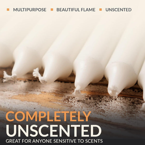 Traditional Shabbat Taper Candles,Unscented,Paraffin,3 Hr Burn,72-Pack6