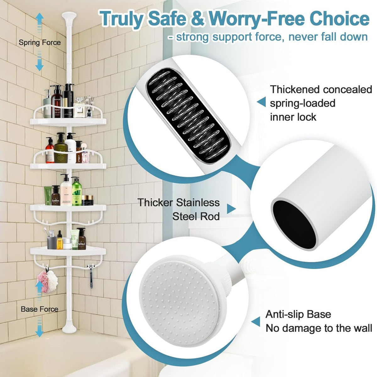 corner-shower-caddy-tension-pole-rustproof-bathtub-storage-organizer-with-4-adjustable-shelves-bathroom-shower-rack-shampoo-holders-for-inside-shower-40-120-floor-to-ceiling-shower-caddy-white