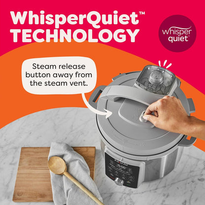 , 6-Quart Whisper Quiet 9-In-1 Electric Pressure Cooker, Slow Rice Steamer, Sauté, Yogurt Maker, Warmer & Sterilizer, Free App with 800+ Recipes, Stainless Steel4