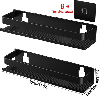 Aluminum Shower Caddy 2-Layers (11.8In) No Drill Shower Shelves2