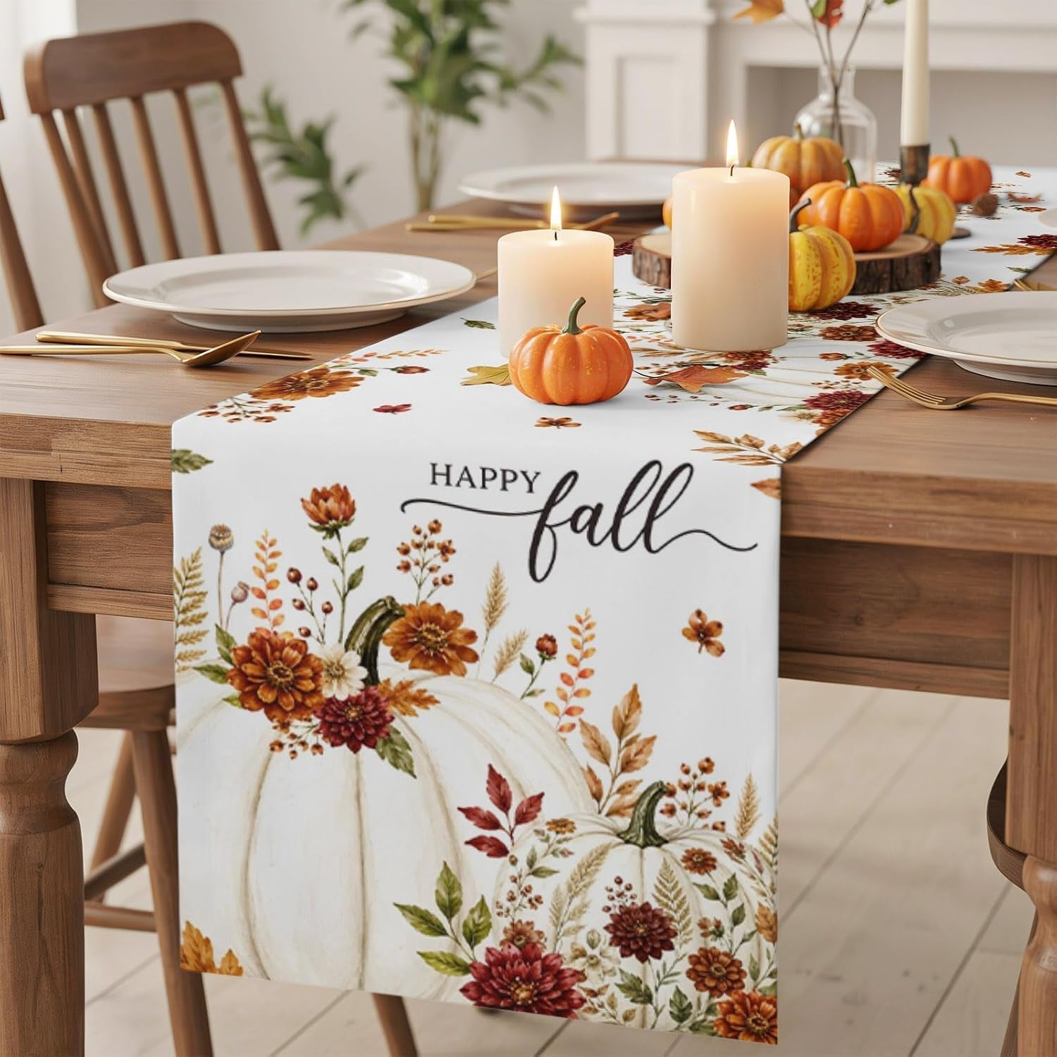 white-pumpkins-fall-table-runner-72-inches-long-thanksgiving-kitchen-dining-table-decoration-autumn-floral-botanical-coffee-tablerunner-dress-scarves-farmhouse-decor-for-party-holiday-13-x-72