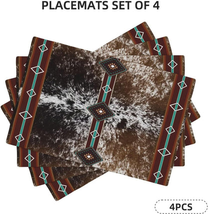 Western Aztec Placemats Rectangle Linen Table Placemet Set of 42