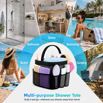 Mesh Shower Caddy Portable - 9 Pockets for College Dorm Room Essential6