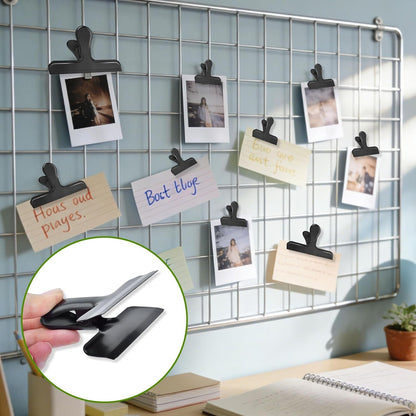 Chip Clips, 6 Pack Stainless Steel Bag Clips for Food Storage,Medium Size Chip Clips Heavy Duty, Food Bags Clamp Clip for Chips and Other Food Bags,Snack Bags Clips,Metal Clip for Home Office,Black6