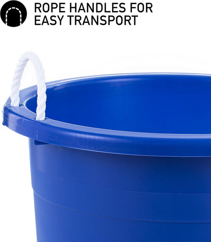 Easy-Access Storage Rope Handle Tub, 19 Gallon, Blue, 2 Count (TU0335)7