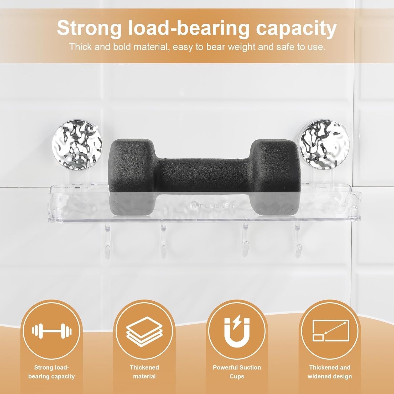 shower-caddy-suction-cup-wall-mounted-suction-shower-rack-organizer-no-drilling-clear-shelf-basket-with-4-movable-hooks-bathroom-storage-rack-suitable-for-smooth-walls