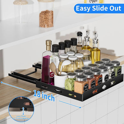 Pull Out Spice Rack for Cabinet, 12.6" Wx10.5 Dx2.8 H6