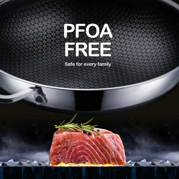 Wok Pan,Hybrid 12 Inch Wok with Lid, PFOA Free Cookware,Non Stick Stainless Steel Woks & Stir-Fry Pans Nonstick, Dishwasher and Oven Safe, Works on Induction3