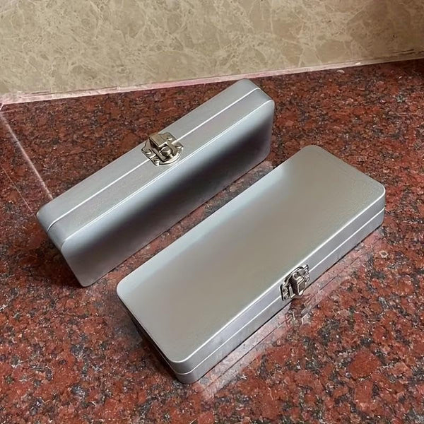 Durable Silvery Gray Metal Rectangular Box with Lid - Ideal for Bills, Cosmetics, Office Supplies Storage - Perfect for Home, Office, Bedroom, Stationery Organization, Storage Solution7