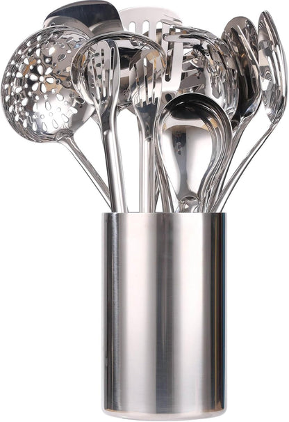 18/10 Stainless Steel Kitchen Utensils Set with Holder for Countertop1