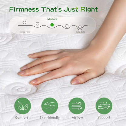 Twin Mattress 10 Inch - Twin Size Memory Foam Mattress in a Box with Individually Pocket Springs, Hybrid Gel Foam Mattresses Medium Firm, Fiberglass Free and Pressure Relief for All Sleep Positions5