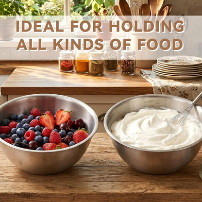 12Pcs Stainless Steel Mixing Bowls with Graduations for Kitchen Home6