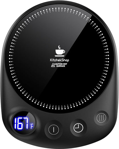 Coffee Mug Warmer-Fastest Heating & Highest Temperature, Coffee Cup Warmer for Desk Auto Shut Off, 4 Temp Settings & 1-12H Timer, Smart Electric Mug & Candle Warmer for Coffee, Tea (Black)1