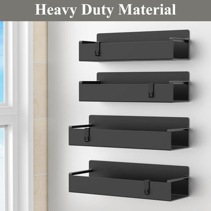 4 Pack Magnetic Spice Rack Organizer for Refrigerator and Oven, Black Fridge Organizers and Storage for Kitchen4