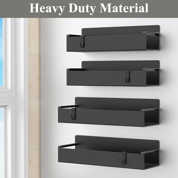 4 Pack Magnetic Spice Rack Organizer for Refrigerator and Oven, Black Fridge Organizers and Storage for Kitchen4