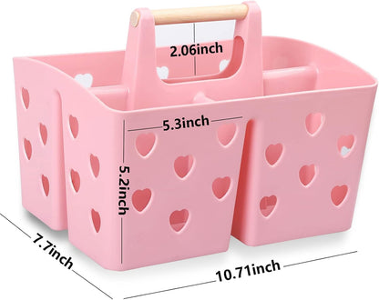 Portable Shower Caddy Plastic Shower Basket Organizer with Handle, Pink6