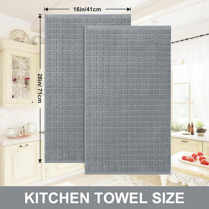 Premium Ring Spun Cotton 390 GSM Kitchen Towels, 6 Pack, Grey5