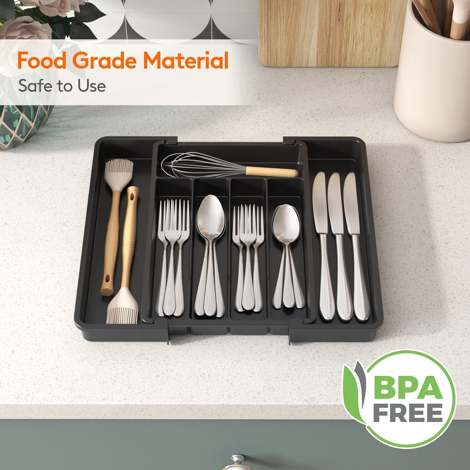 expandable-silverware-drawer-organizer-kitchen-utensil-tray-bpa-free-plastic-flatware-cutlery-holder-space-saving-storage-for-spoons-forks-knives-8-13-8-x-11-2-x-1-4-black