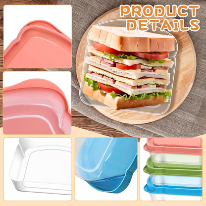 3 Pack Reusable Sandwich Containers for Lunch3