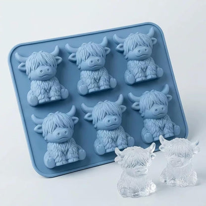 3D Highland Cow Silicone Ice Mold, Food Grade Creative Ice Cube Tray for Whiskey, Home Party & Cocktails,1 PCS1