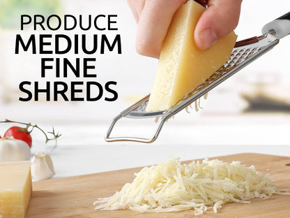 Professional Cheese Grater Stainless Steel - Durable Rust-Proof Metal Lemon Zester Grater with Handle - Flat Handheld Grater for Cheese, Chocolate, Spices, and More - Black7