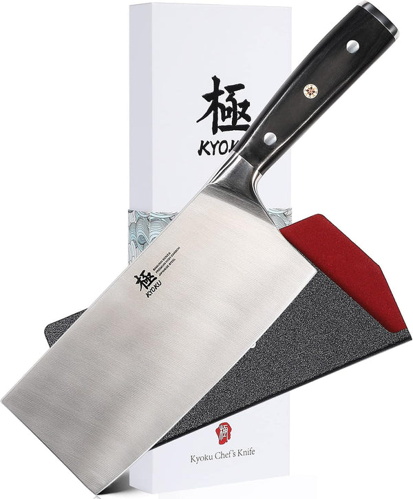 7" Cleaver Knife - Japanese High Carbon Steel Meat Vegetable Knife1