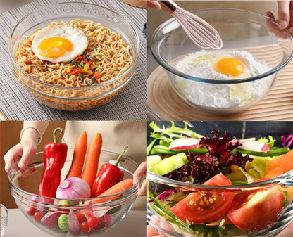 Set of 9 Glass Mixing Bowls - Glass Nesting Bowls Prep Bowl Clear Salad Bowls for Kitchen Prep Salad, Cereal, Ice Cream, Pasta, Fruits4