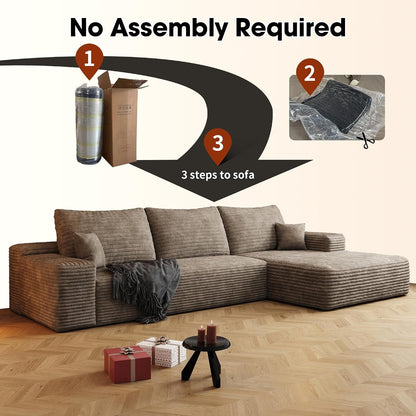 108" Sectional Couches for Living Room Modern Modular Sofa with L-Shape Couchs Upholstered Boneless Couch Deep Seat Sectional Couch with Chaise6