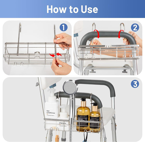 304 Stainless Steel Shower Caddy for Shower Chair8