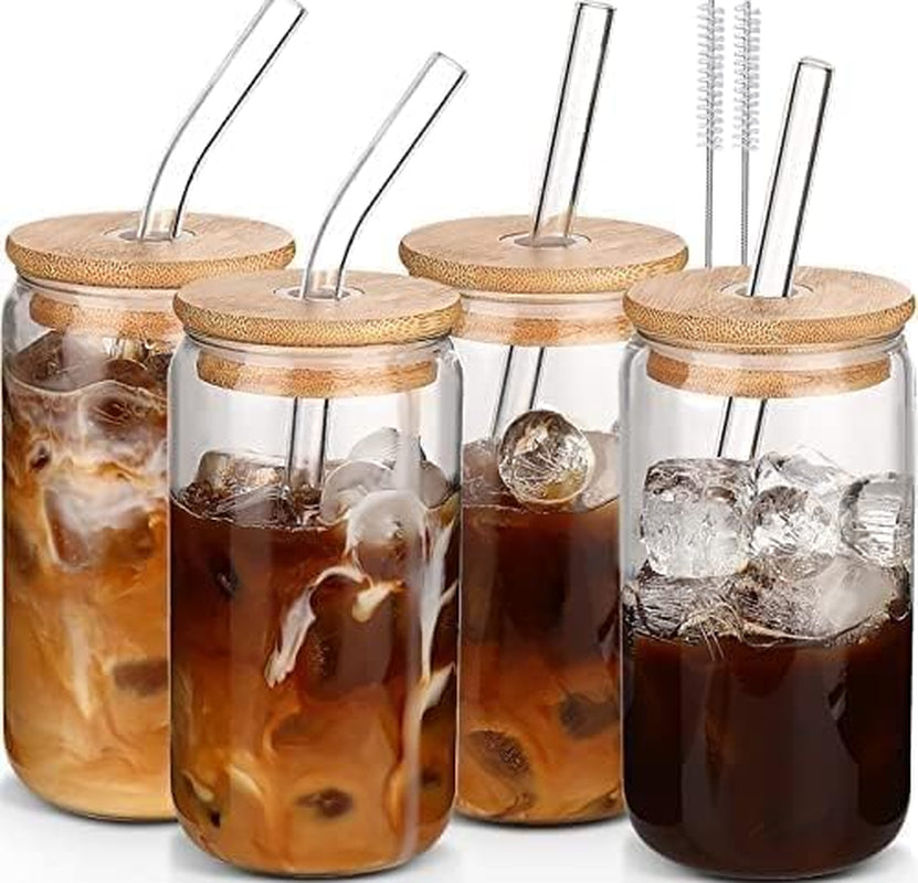 glass-cups-with-lids-and-straws-4-pcs-16oz-drinking-glasses-set-for-coffee-bar-accessories-iced-coffee-cups-with-lids-matcha-cup-glass-tumbler-reusable-for-gifts