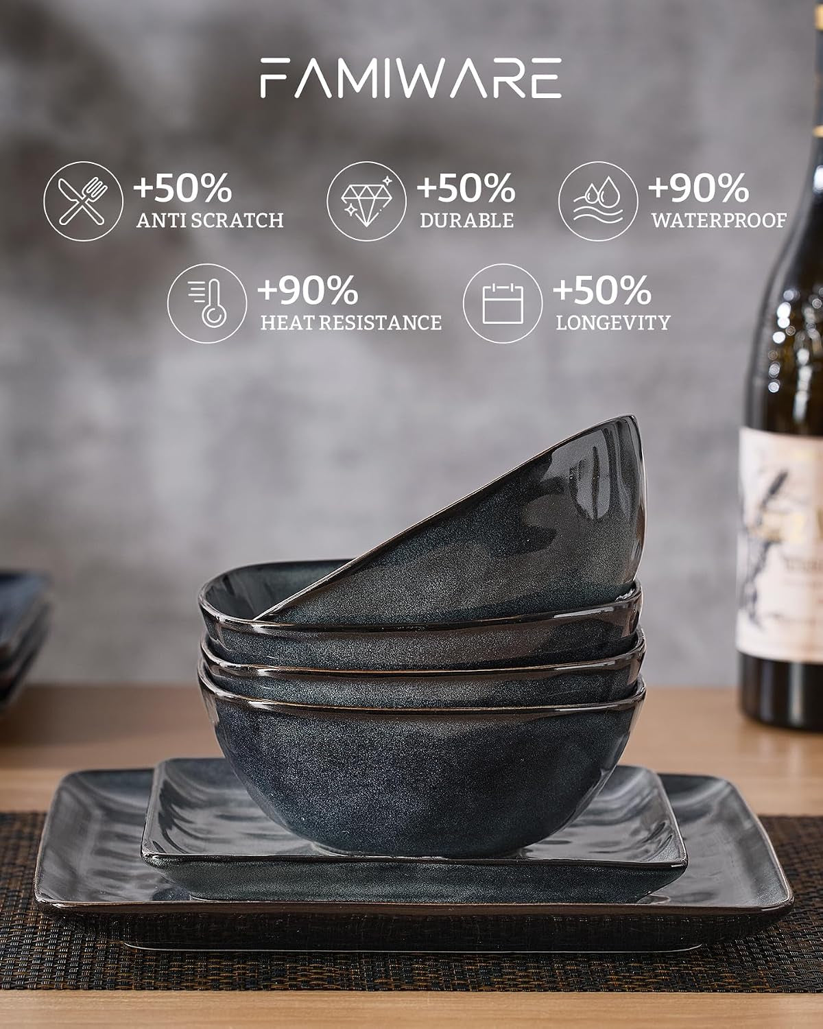 square-dinnerware-set-for-4-plates-and-bowls-deep-forest