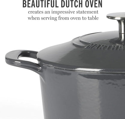 Gatwick 4 Quart Enamel Cast Iron Dutch Oven - Grey3